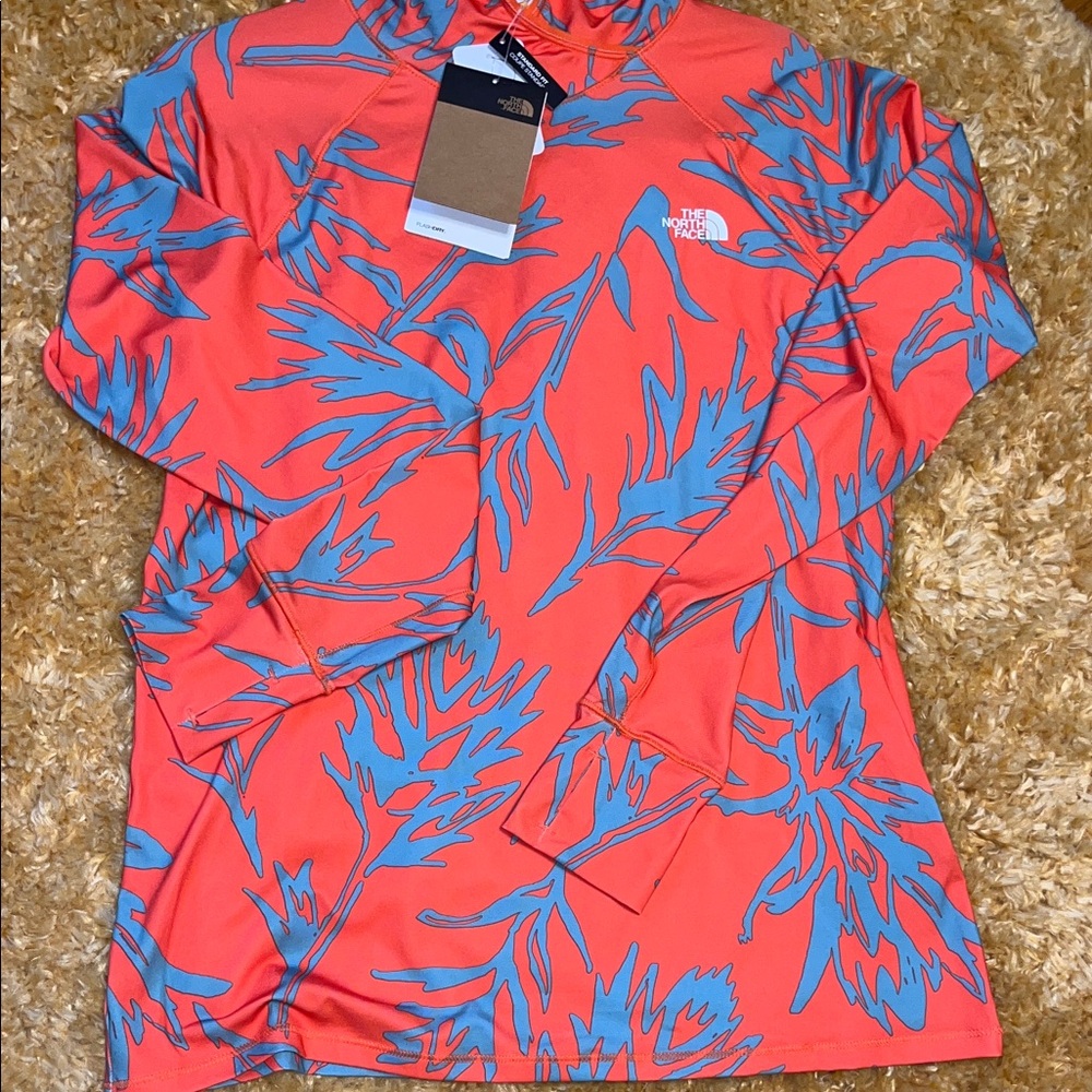 The North Face Coral and Blue Beach Hoodie